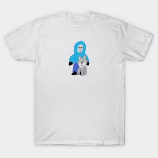 winter man and dog T-Shirt